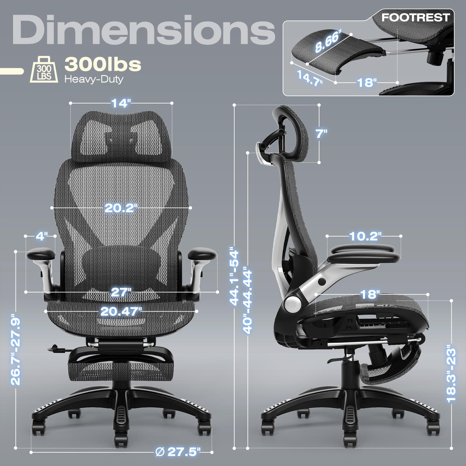 PonterOffice High-Back Mesh Reclining Chair